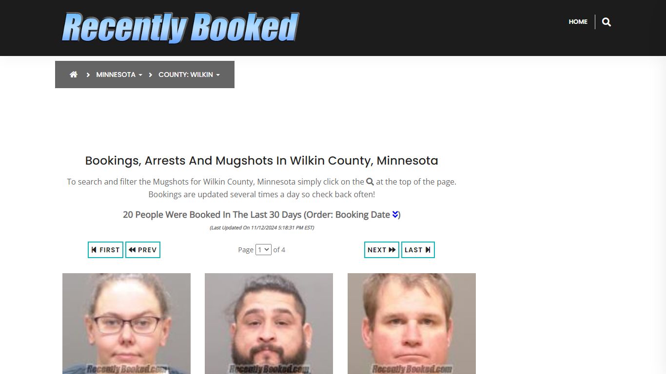 Bookings, Arrests and Mugshots in Wilkin County, Minnesota